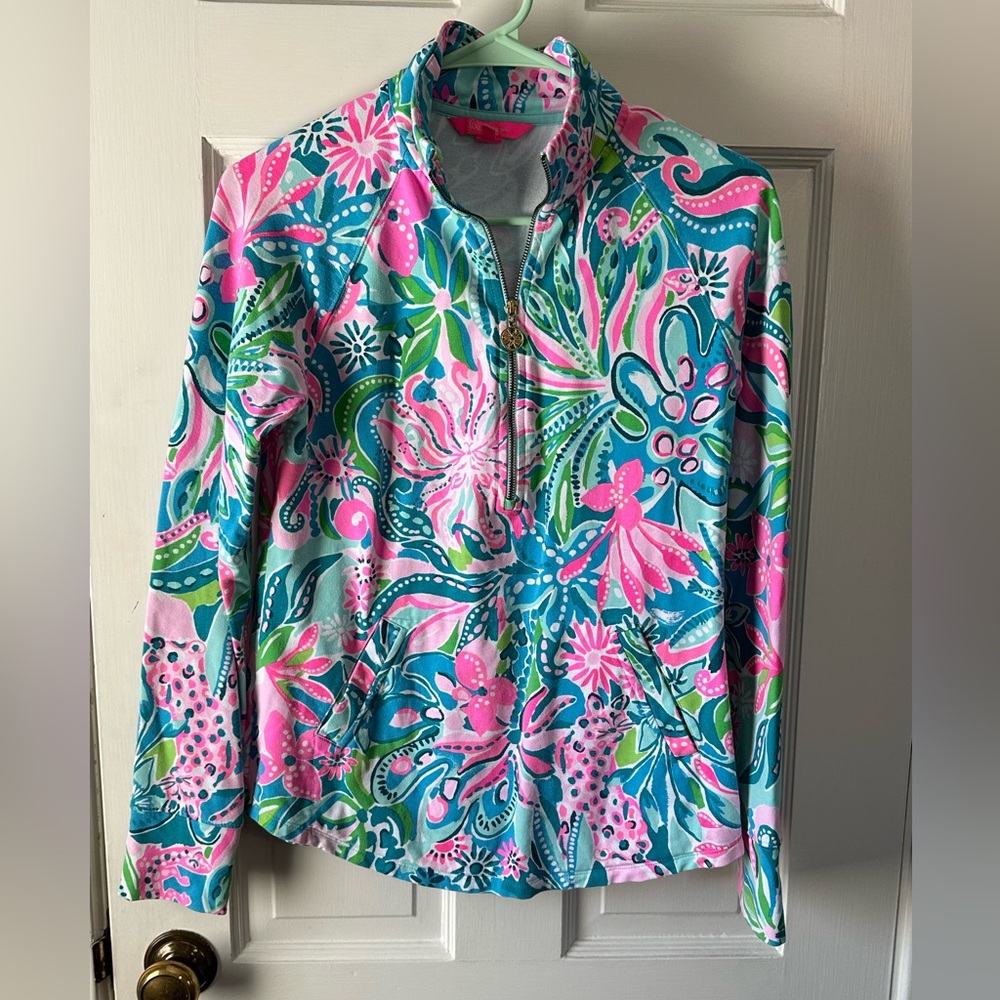Lilly Pulitzer Floral Quarter-Zip Pullover